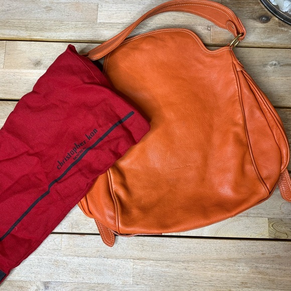 🌸Christopher Kon Orange leather hobo bag - Picture 4 of 11